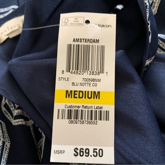 Madison Jules Umbrella Print Sleeveless V-Neck Dress Size Medium New With Tags - Picture 6 of 10